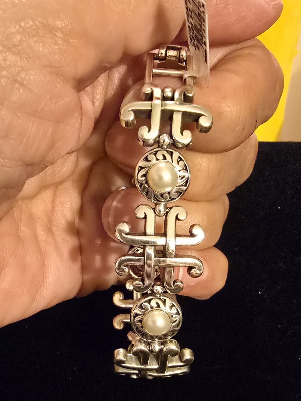 Brighton Taos Pearl Cross Link Bracelet